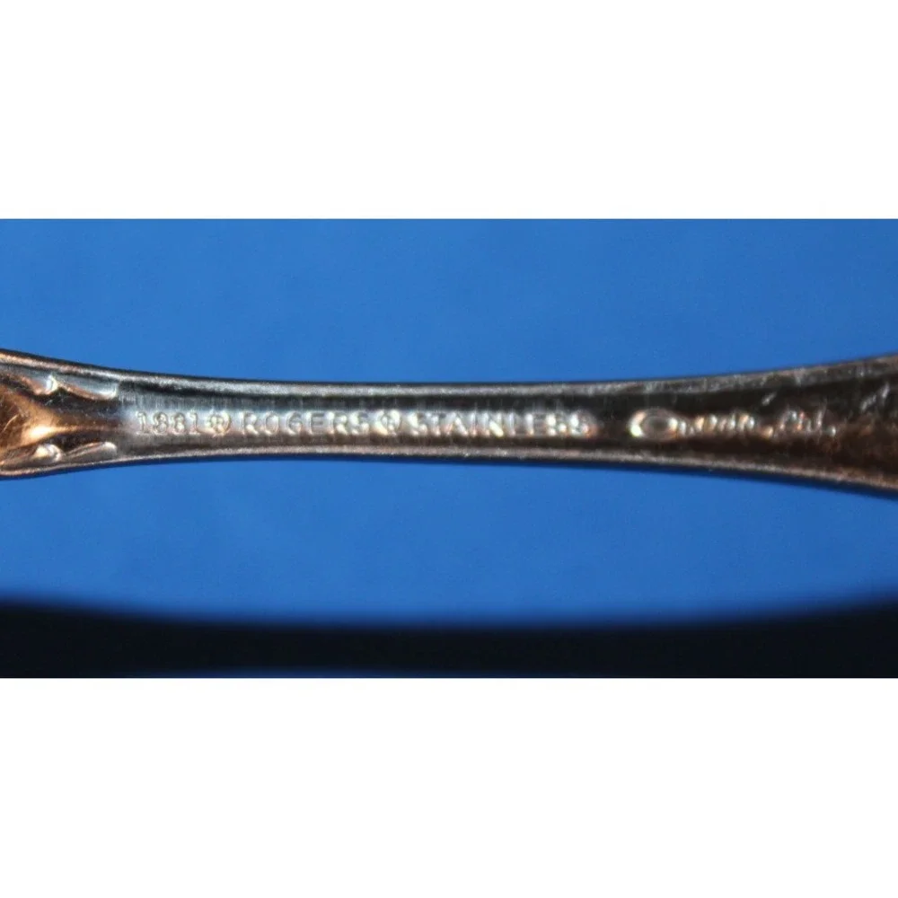 4 1881 Rogers stainless steel salad forks Oneida Ltd. Arbor Rose flatware lot